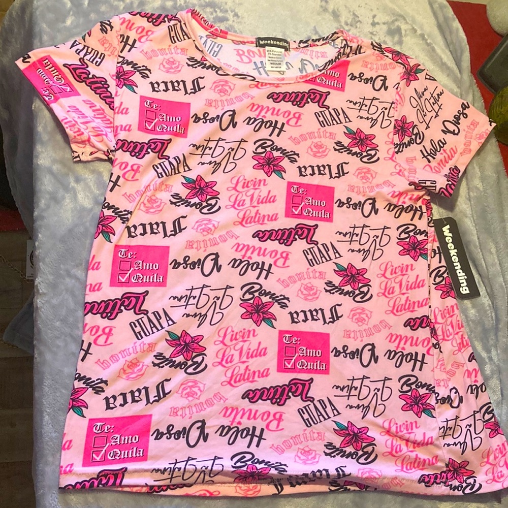 Latina pink pajama shirt size medium new with tags